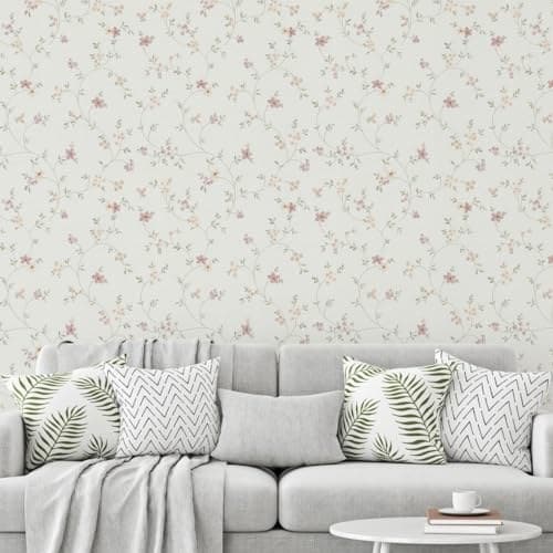 A.S. Création Maison Charme Vliestapete als Akzentwand hinter Sofa im Wohnzimmer