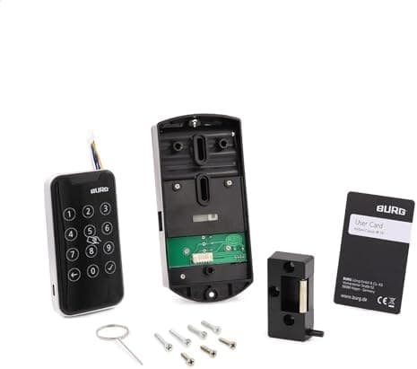 BURG TwinPad elektronisches Möbel- und Schrankschloss mit RFID-Karte und Zahlencode