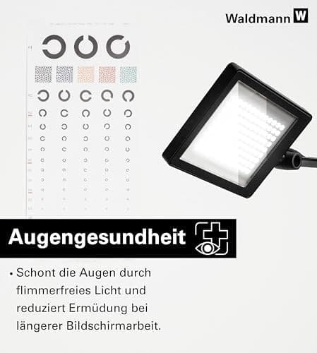 Waldmann PARA.MI flimmerfreie LED Schreibtischlampe für optimale Augengesundheit