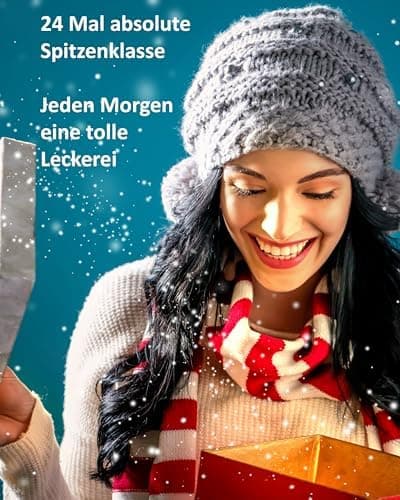 Kalender-Bild 2: Stockfoto einer Frau mit Mütze und Schneeeffekt ohne Produkt