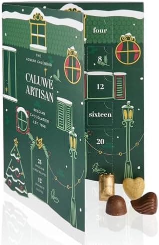 Kalender-Bild 4: Wiederholung des Titelbilds mit kleinem englischem Hinweis auf 24 Chocolates