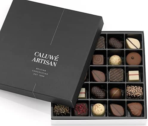 Mischung-Bild 3: schwarze Geschenkbox mit Deckel und Pralinen