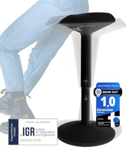 Backerz ergonomischer Stehhocker mit IGR-Zertifizierung und Höhenverstellung